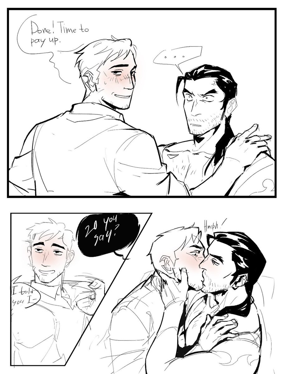 comic, comic page, derariart, dispatch (game), flambae, gay, kissing, makeout, male, male only, robert robertson, yaoi