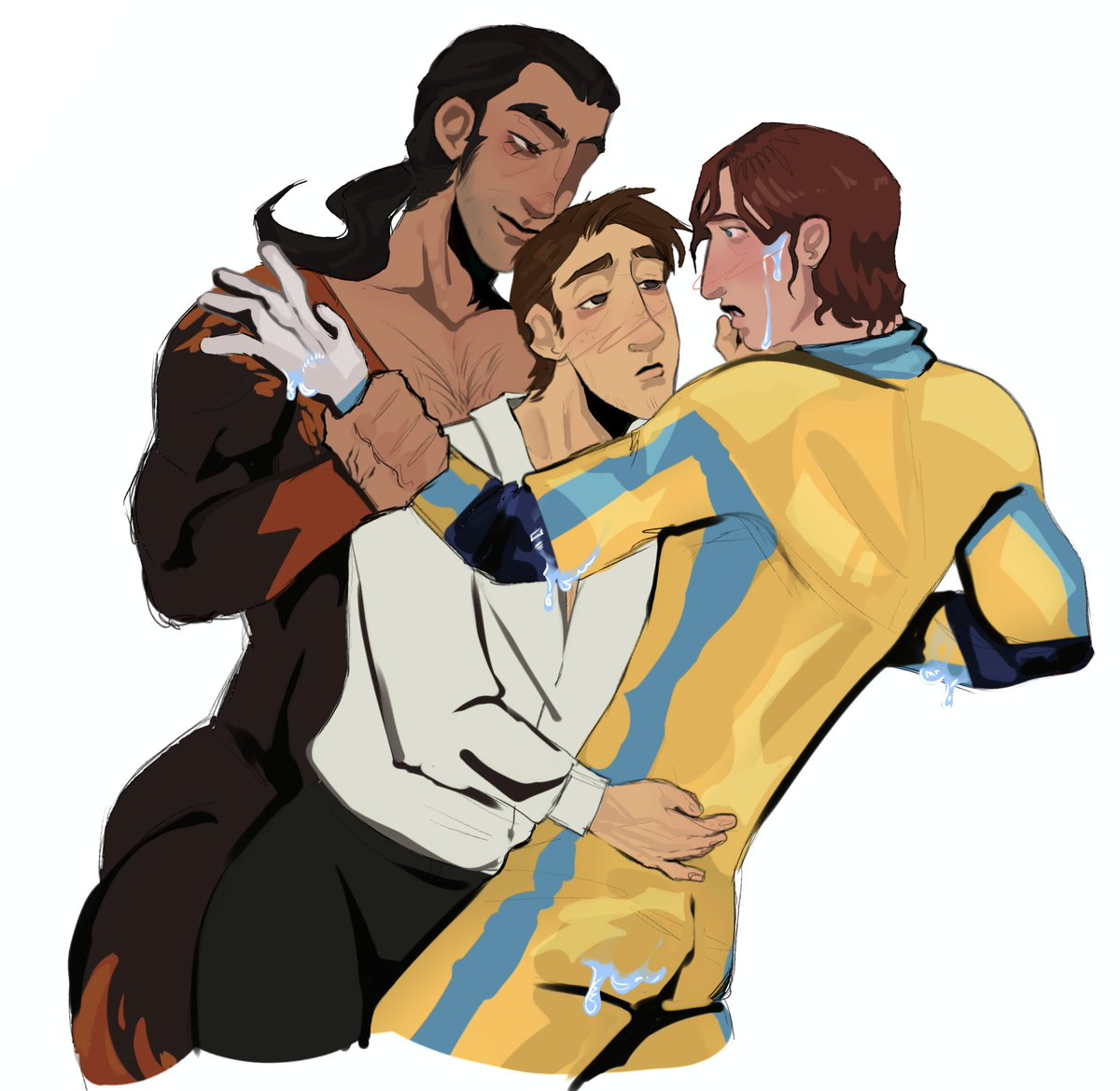 3boys, dispatch (game), flambae, gay, male, male only, robert robertson, spiokyk, threesome, waterboy (dispatch), yaoi