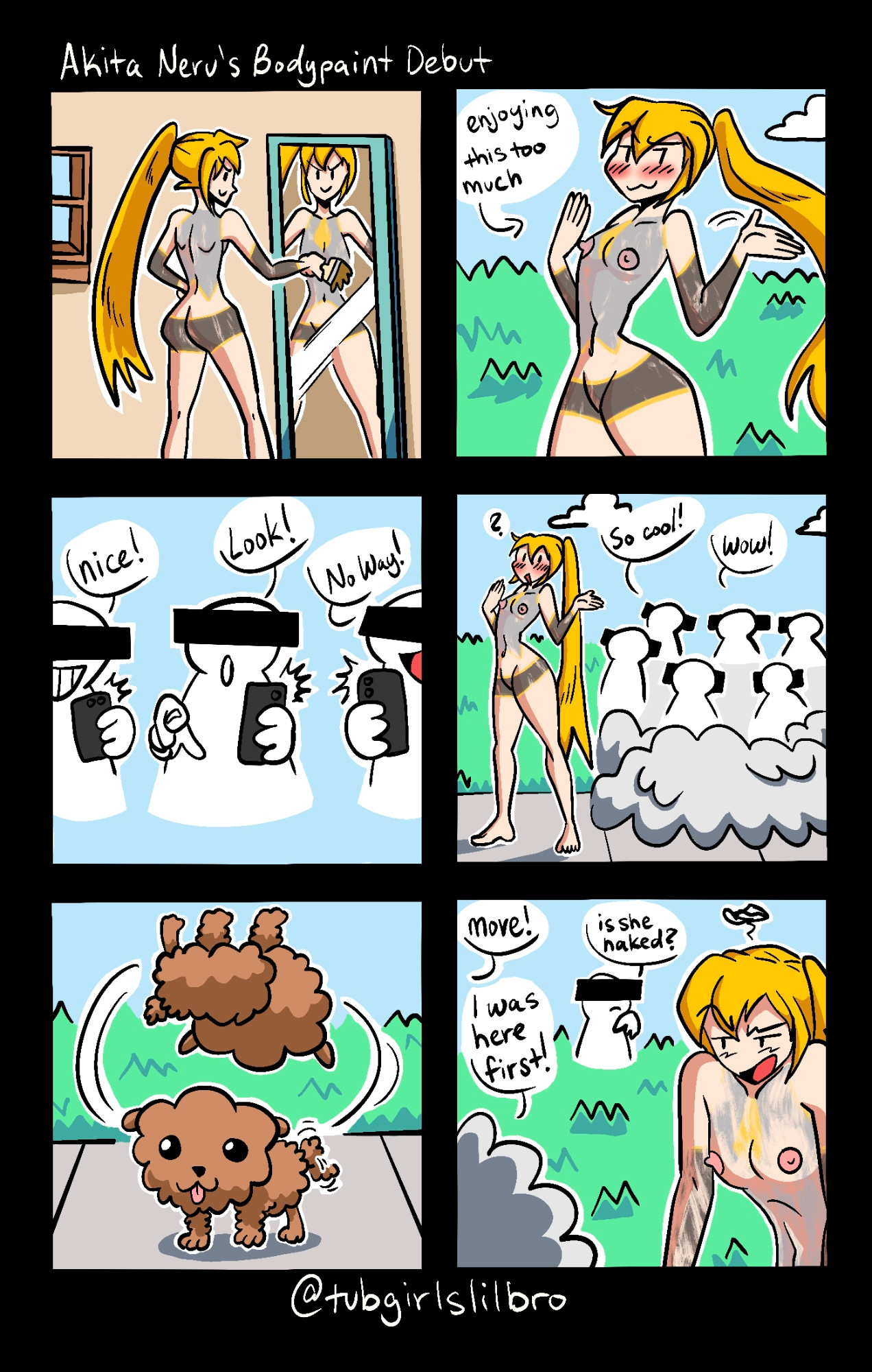 1girls, akita neru, ass, bodypaint, breasts, feet, female, nude, painted clothes, tagme, tubgirlslilbro, vocaloid
