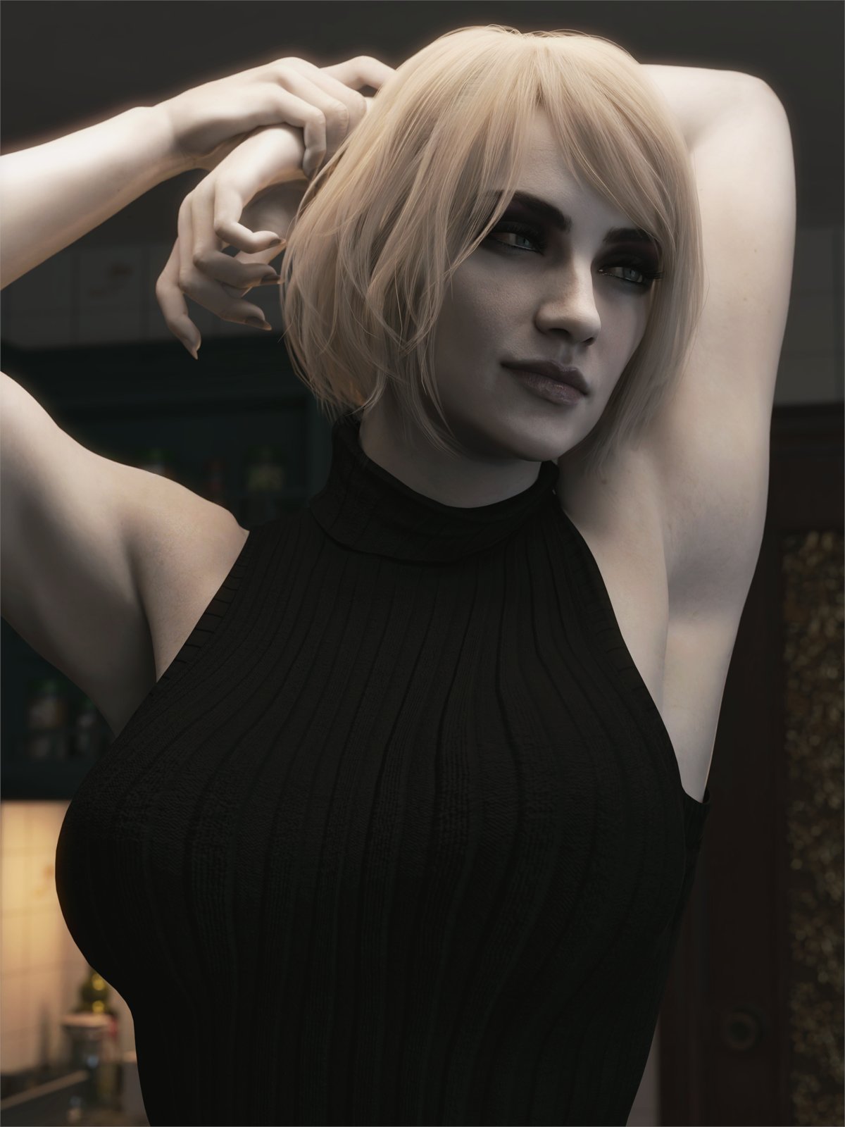1girls, 3d, big ass, big breasts, big thighs, blonde female, blonde hair, breasts, capcom, curvaceous, curvy, curvy figure, female, female only, hips, hourglass figure, huge ass, huge breasts, huge thighs, large ass, large breasts, large thighs, light skin, light-skinned female, mature, mature female, milf, mother miranda (resident evil), pale skin, pale-skinned female, resident evil, resident evil 8: village, slim waist, thick, thick hips, thick legs, thick thighs, thighs, voluptuous, waist, wide hips, word2