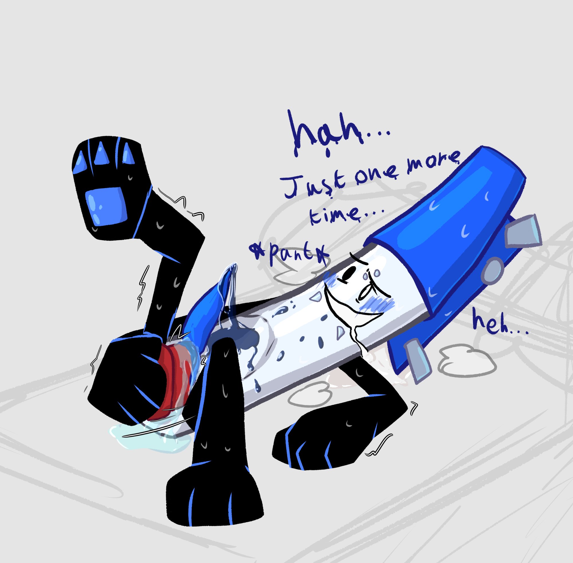 1boy, 2d, anal, anal penetration, anal sex, battle for dream island, bfdi, blue cum, blue penis, blush, blushing, blushing male, color, colored, cum, cum on body, cum on self, dildo, dildo in ass, dildo insertion, dildo penetration, drooling, english, english text, erection, gay, male, male only, male penetrated, moaning, object shows, panting, paws, pen (bfdi), penetration, penis, sex, sex toy, sex toy in ass, sex toy insertion, sex toy penetration, solo, solo male, stomach bulge, text, tpot, twink, twitter link, xxfr4ctur3dxx