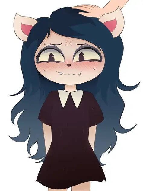 1boy 1girls animal_humanoid blush cat_ears cat_girl cat_humanoid catgirl claire_(the_summoning) cute cute_expression cute_face cute_female cute_girl female hand_on_head sweaty_face the_summoning tusks