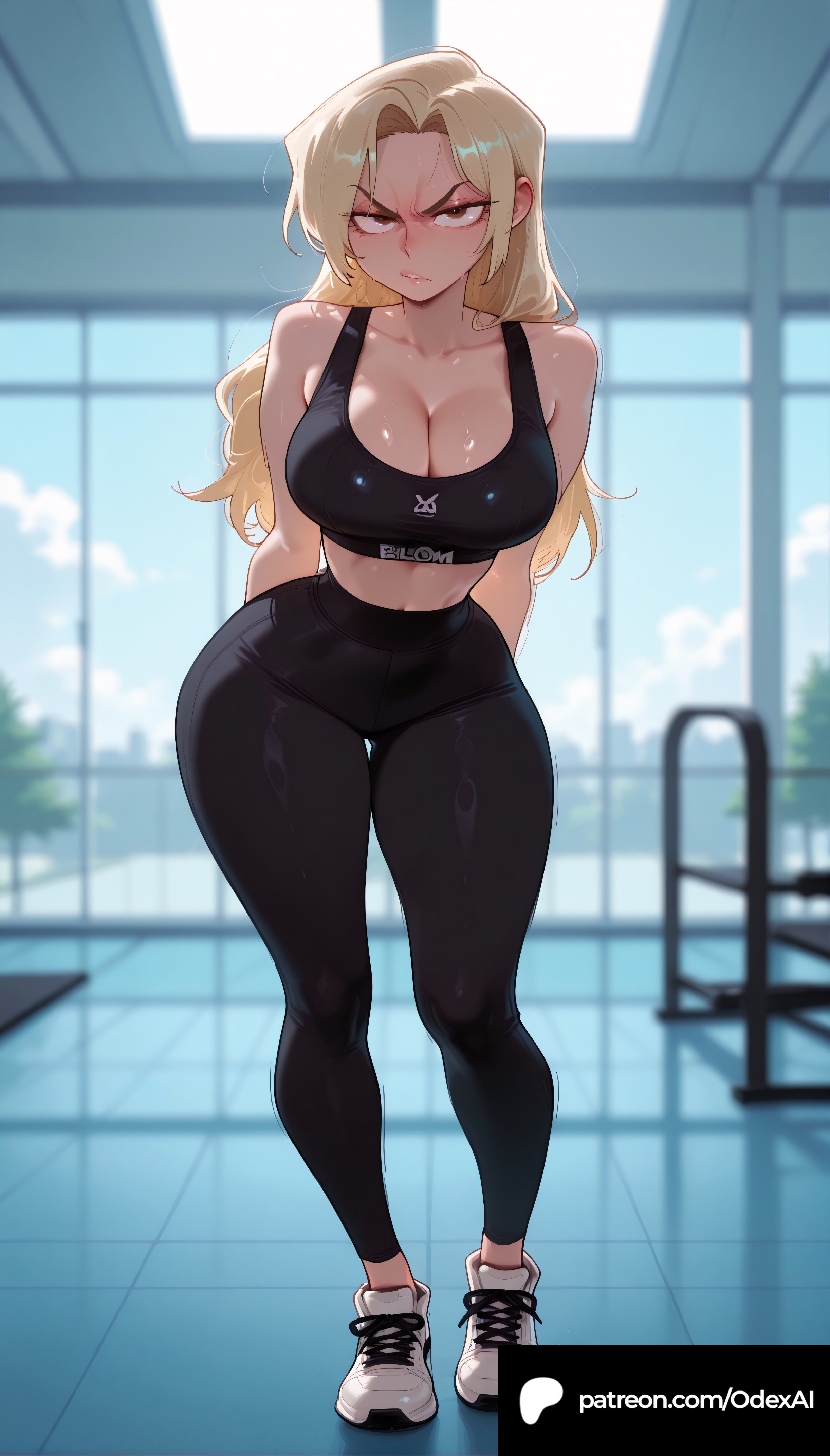 1girls, absurd res, absurdres, ai generated, artist name, ass, bangs, big ass, big breasts, blonde female, blonde hair, blonde hair female, blonde-haired female, blurred background, blurry background, breasts, brown eyes, cartoon, cartoony, depth of field, female, female focus, hi res, high quality, high resolution, highres, jujutsu kaisen, large ass, large breasts, long hair, odexai, parted bangs, patreon, patreon link, patreon url, patreon username, small waist, solo focus, straight, thick thighs, thin waist, tsukumo yuki (jujutsu kaisen), wide hips, yellow hair, yuki tsukumo