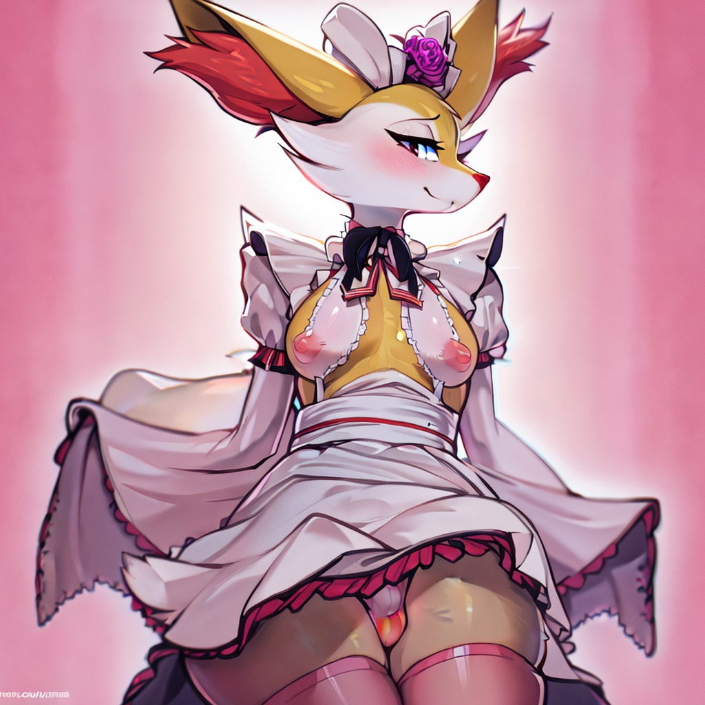 ai_generated braixen crossdressing furry game_freak nintendo pokemon