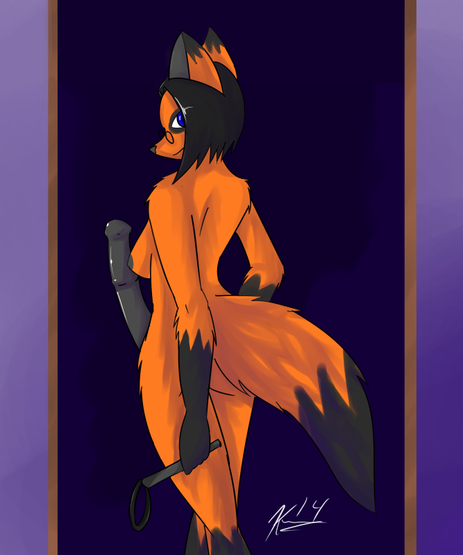 anthro black_penis canine dickgirl fallenfolf folf fox hybrid intersex mammal penis solo wolf xeila