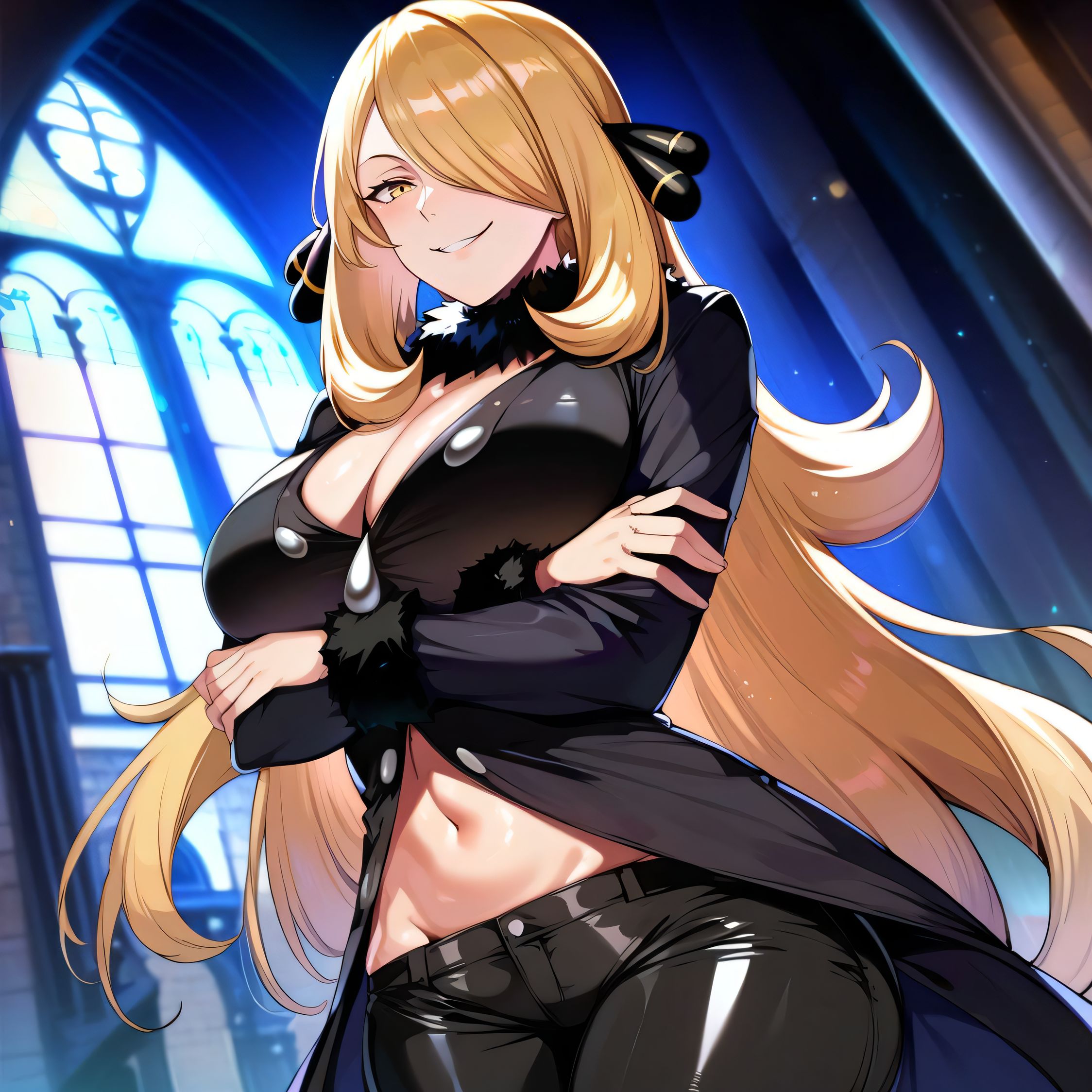1girls, ai generated, alternate breast size, big breasts, breasts, busty, curvaceous, curvy, curvy body, curvy female, curvy figure, cynthia (pokemon), female, huge breasts, large breasts, nipples, pokemon, sweat, sweating, sweaty, sweaty body, sweaty breasts, thick thighs, thighs, venus body