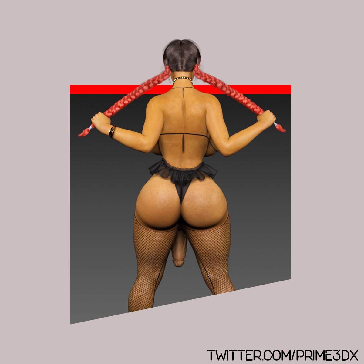 3d apex_legends ass back_view big_ass big_penis dark-skinned_futanari dark_skin dickgirl futa_only futanari loba_(apex_legends) penis prime3dx solo