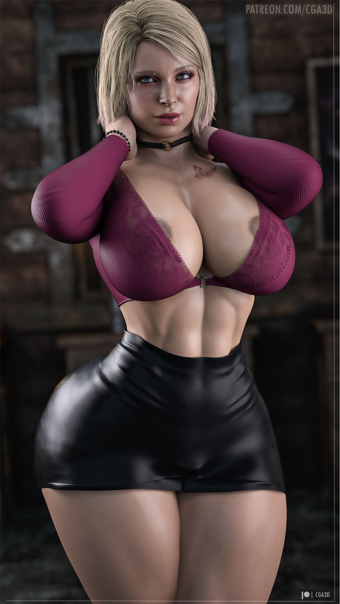 1girls 3d athletic athletic_female big_ass big_breasts blender_(software) blonde_hair blue_eyes breasts bust busty cga3d chest choker curvaceous curvy curvy_figure erotichris female female_focus hips hourglass_figure huge_ass jacket large_ass large_breasts legs light-skinned_female light_skin maria_(silent_hill) mature mature_female short_hair silent_hill silent_hill_2 silent_hill_2_remake skirt slim_waist succubus tattoo thick thick_hips thick_legs thick_thighs thighs tight_clothing voluptuous voluptuous_female waist wide_hips