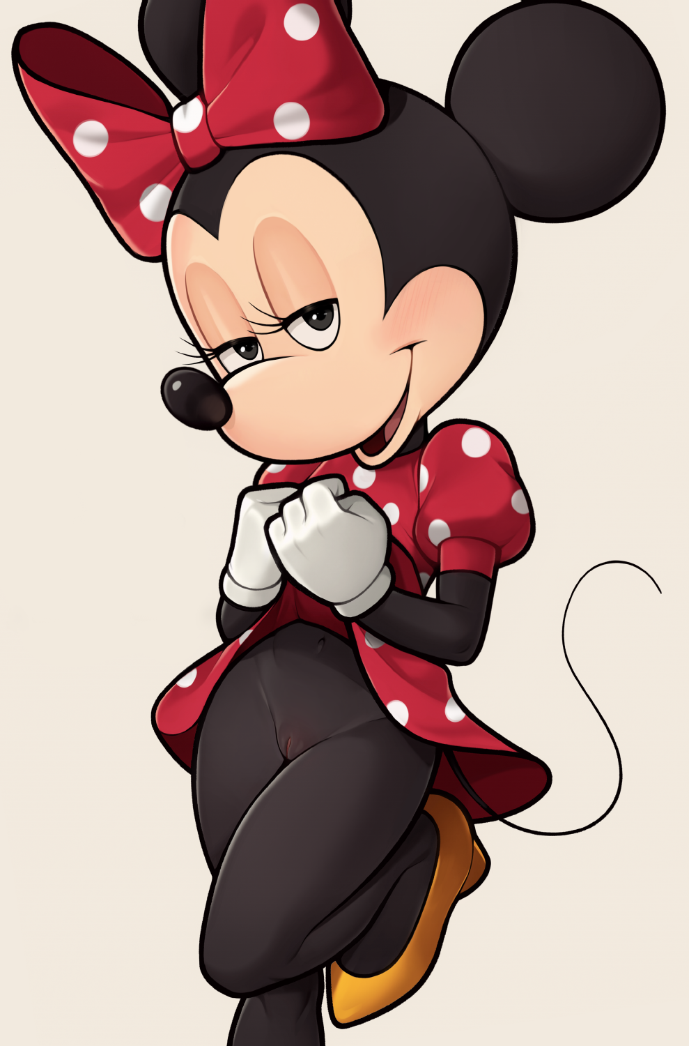 1girls disney female_only lifting_skirt loodncrood minnie_mouse mouse_girl showing_pussy