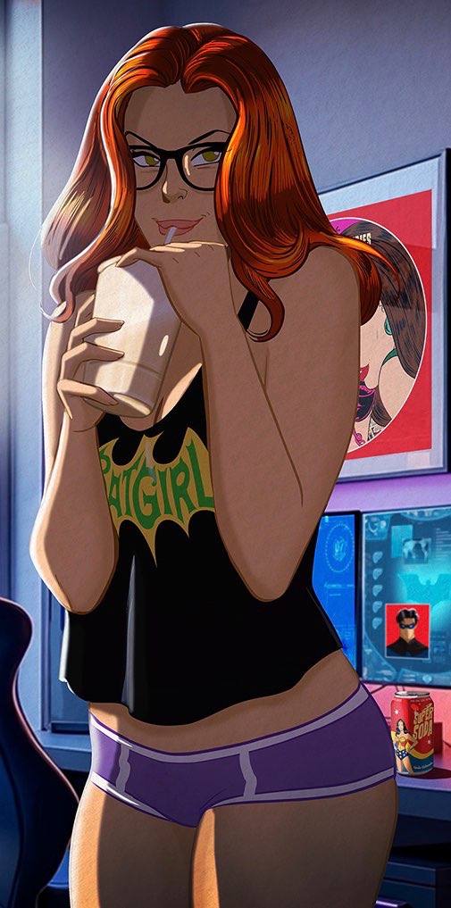 barbara_gordon batgirl crop_top dc dc_comics glasses hot lewd nerdy_female panties pc sexy teenager underwear