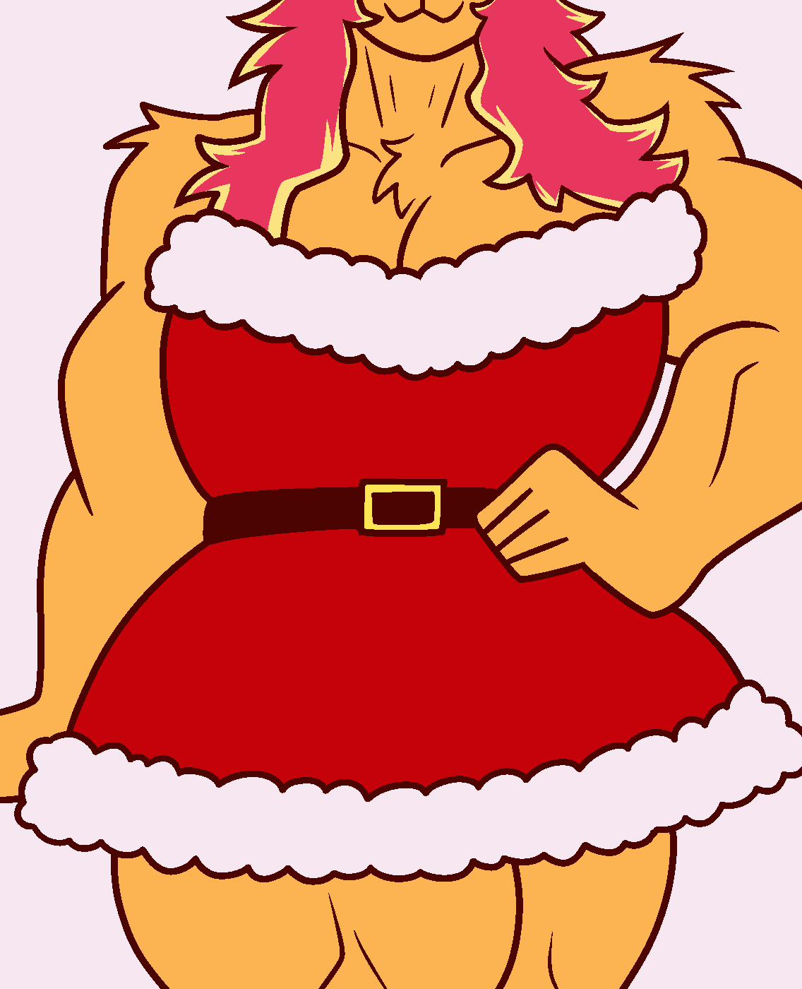 big_breasts breasts cleavage dapper_little_arts female furry huge_breasts muscular_anthro santa_costume tagme thick_thighs wide_hips