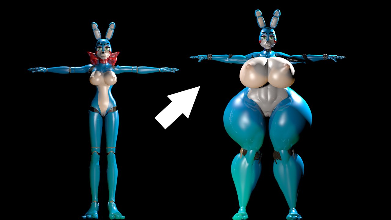 16:9 anthro ass big_breasts big_butt body_modifications breasts female five_nights_at_freddy's five_nights_at_freddy's_2 huge_breasts huge_butt maxwell258 scottgames solo toy_bonnie_(fnaf) toy_bonnie_(psychojohn2) widescreen