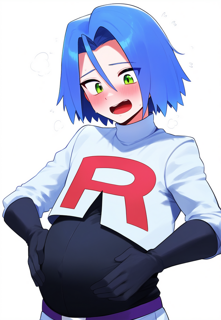 ai_generated james_(pokemon) male male_focus mpreg pokemon pregnancy pregnant pregnant_belly pregnant_male team_rocket