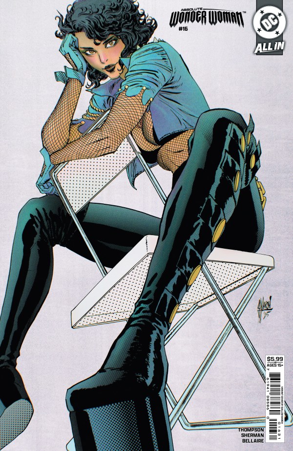 absolute dc, absolute zatanna, black hair, breasts, cleavage, dc, dc comics, female, fishnet clothing, fishnets, gold eyes, goth, goth girl, gothic girl, looking at viewer, magic, magic user, magical girl, not porn, official art, short black hair, short hair, smile, smiling, smiling at viewer, smiling female, tits focus, unkown artist, woman focus, woman solo, zatanna, zatanna zatara
