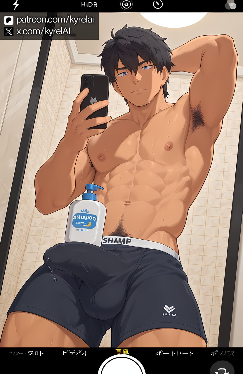 ai generated, ananta, bara, chenxiu, chenxiu (ananta), gay, kyrelai, male, male focus, male only, muscular, muscular male, yaoi