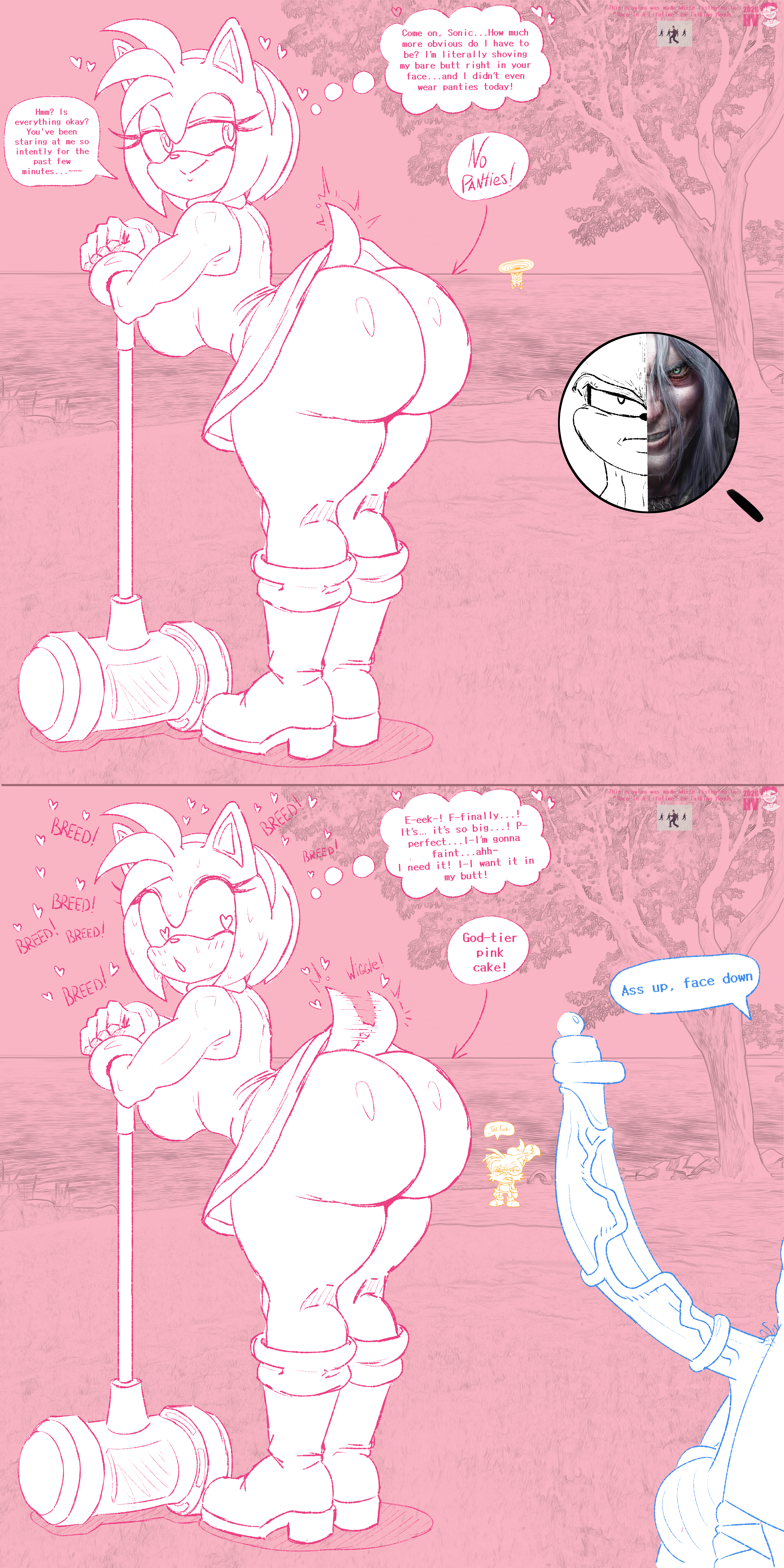 1girls, 2026, 2boys, 2boys1girl, amy rose, anthro, arrow pointing to ass, ass, ass focus, before sex, big ass, big breasts, big butt, big penis, blush, breasts, bubble ass, bubble butt, circumcised, clothed, clothed female, cock, cock ring, confused, confused expression, confused face, confused look, drawing, drawn, english, english text, erect penis, erection, flirting, flirting look, flirty, heart-shaped pupils, hearts, hearts around text, hearts in eyes, high resolution, highres, highv0ltage, horny, horny female, huge ass, huge balls, huge cock, imminent sex, locked in, long penis, meme, miles prower, miles tails prower, penis, penis awe, precum, precum bubble, precum on penis, ring, sega, sexy female, sexy pose, simple background, simple drawing, sketch, sonic (series), sonic the hedgehog, sonic the hedgehog (series), tails the fox, text, text bubble, veiny, veiny penis, watching, watermark, without panties