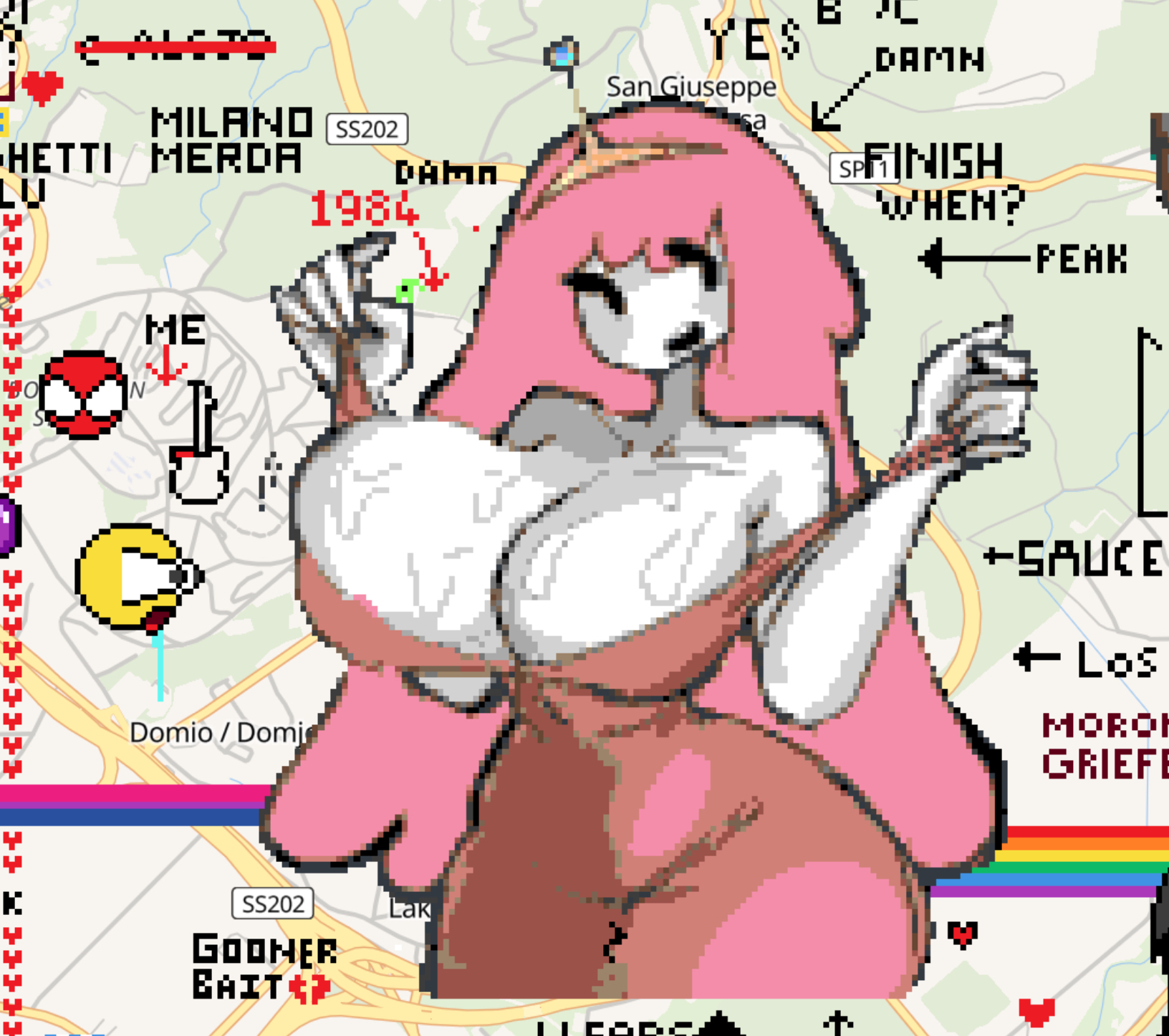 adventure time, cartoon network, pixel art, princess bubblegum, tagme, wplace, wplace (artwork)