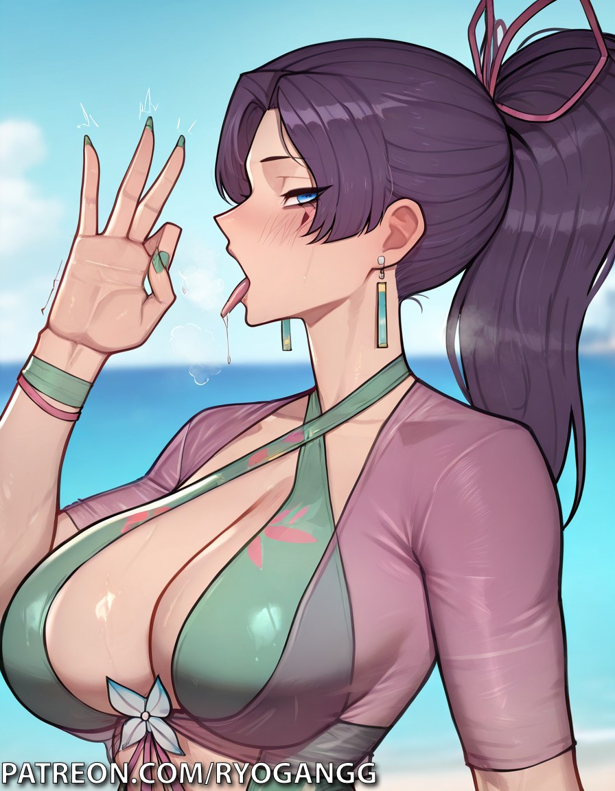 1girls, ai generated, alternate breast size, big ass, big breasts, bikini, blowjob gesture, breasts, exposed ass, female, large ass, large breasts, light skin, light-skinned female, marvel, marvel comics, marvel rivals, one-piece swimsuit, patreon, patreon username, psylocke, psylocke (sai) (breezy butterfly), ryogangg, swimsuit, swimwear, thick thighs, thighs, wide hips, x-men