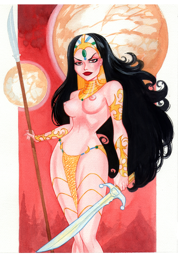 1girls a_princess_of_mars alien alien_girl barsoom bruce_timm dejah_thoris female female_only john_carter_of_mars literature loincloth pelvic_curtain public_domain roy_cover solo solo_female topless