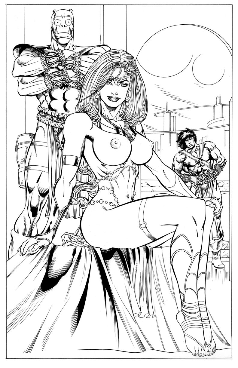 4_arms a_princess_of_mars alien alien_girl alien_humanoid barsoom black_and_white dejah_thoris first_porn_of_franchise green_martian john_carter john_carter_of_mars larger_male literature loincloth multi_arm multi_limb pelvic_curtain public_domain roy_cover size_difference smaller_female tars_tarkas topless