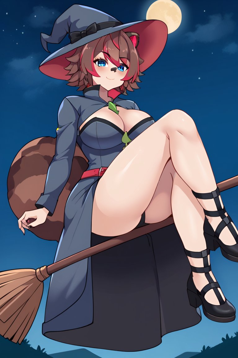 1girls ai_generated animal_ears animal_tail ass big_breasts blue_eyes breasts brown_hair halloween halloween_costume kemonomimi latam_virtual_youtuber looking_at_viewer multicolored_hair night outdoors panties raccoon_ears raccoon_girl raccoon_tail rakkun red_hair short_hair solo_female tagme thighs tupadrev4 upskirt virtual_youtuber vtuber witch witch_costume