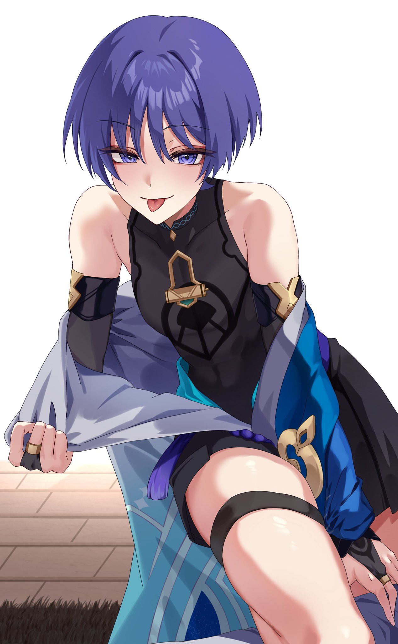 chobonu femboy genshin_impact male_focus male_only scaramouche_(genshin_impact) trap twink