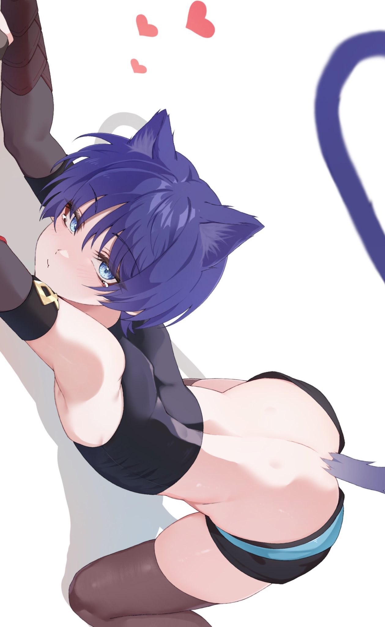 catboy chobonu clothed digital_media_(artwork) femboy genshin_impact male_focus male_only scaramouche_(genshin_impact) solo solo_male twink