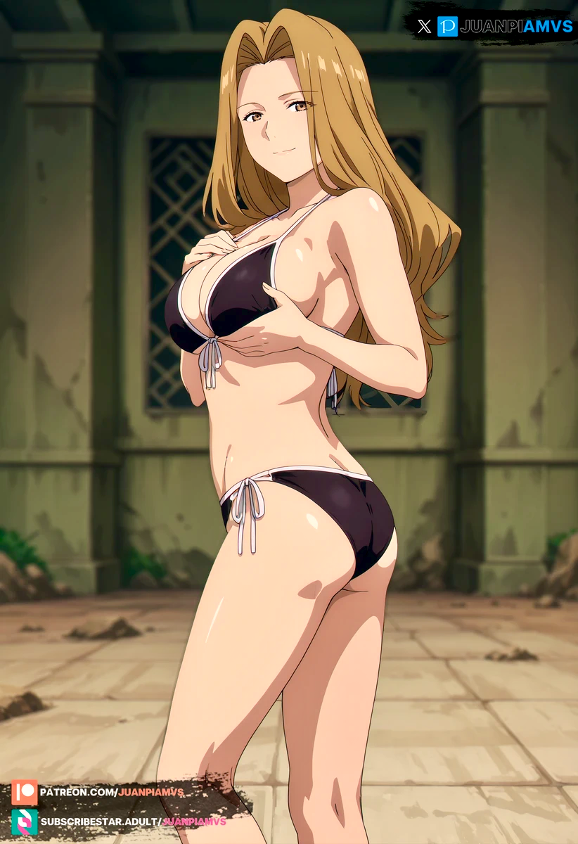 1girls ai_generated big_breasts bikini frieren_beyond_journey's_end juanpiamvs light_skin long_hair mature_female methode_(sousou_no_frieren) solo_female sousou_no_frieren