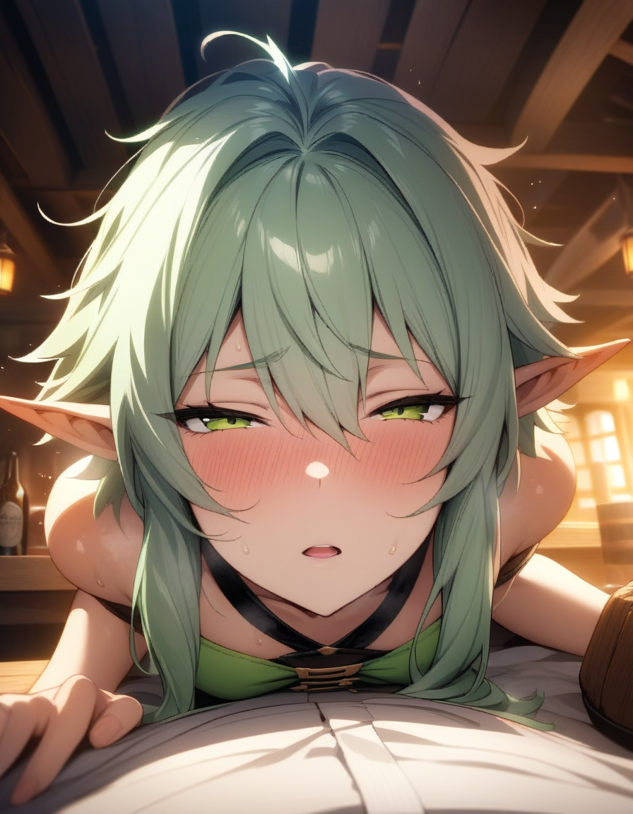 1boy 1girls ai_generated drunk elf female goblin_slayer high_elf_archer_(goblin_slayer) horny imminent_sex male rtxfus