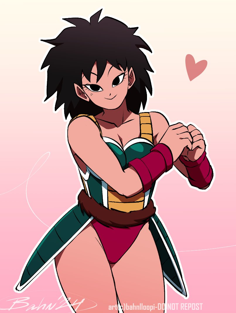 1girls bahnloopi bardockswife black_eyes black_hair dragon_ball female female_only fully_clothed gine milf mother saiyan saiyan_armor saiyan_girl saiyan_tail slim_waist smug solo thighs