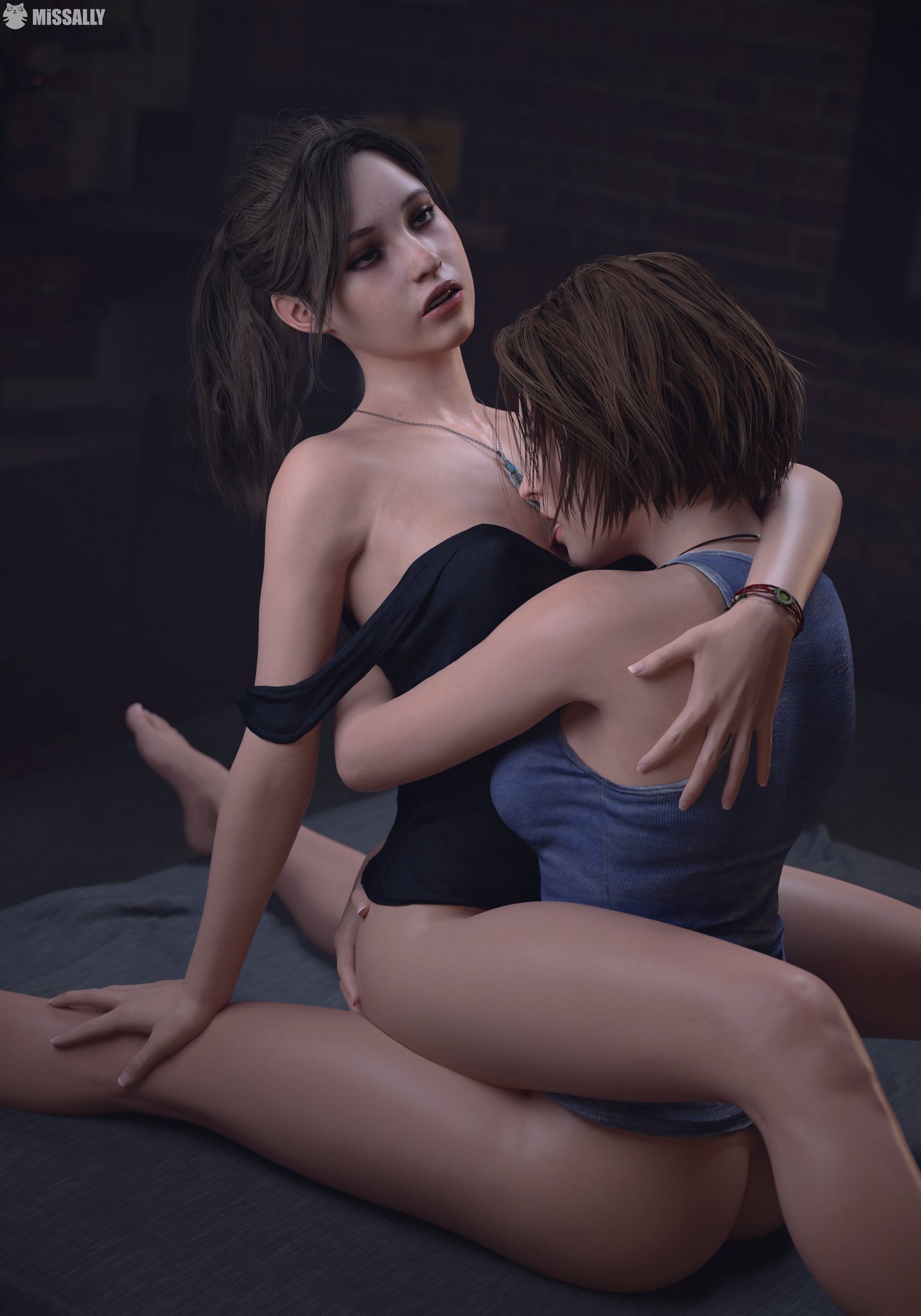 2girls, 3d, ass, big ass, big breasts, breasts, bust, busty, capcom, claire redfield, curvaceous, curvy, curvy figure, female, hips, jill valentine, light skin, light-skinned female, mature, mature female, missally, realistic, resident evil, resident evil 2, resident evil 2 remake, resident evil 3, resident evil 3 remake, slim waist, thick, thick hips, thick legs, thick thighs, thighs, voluptuous, waist, wide hips, yuri