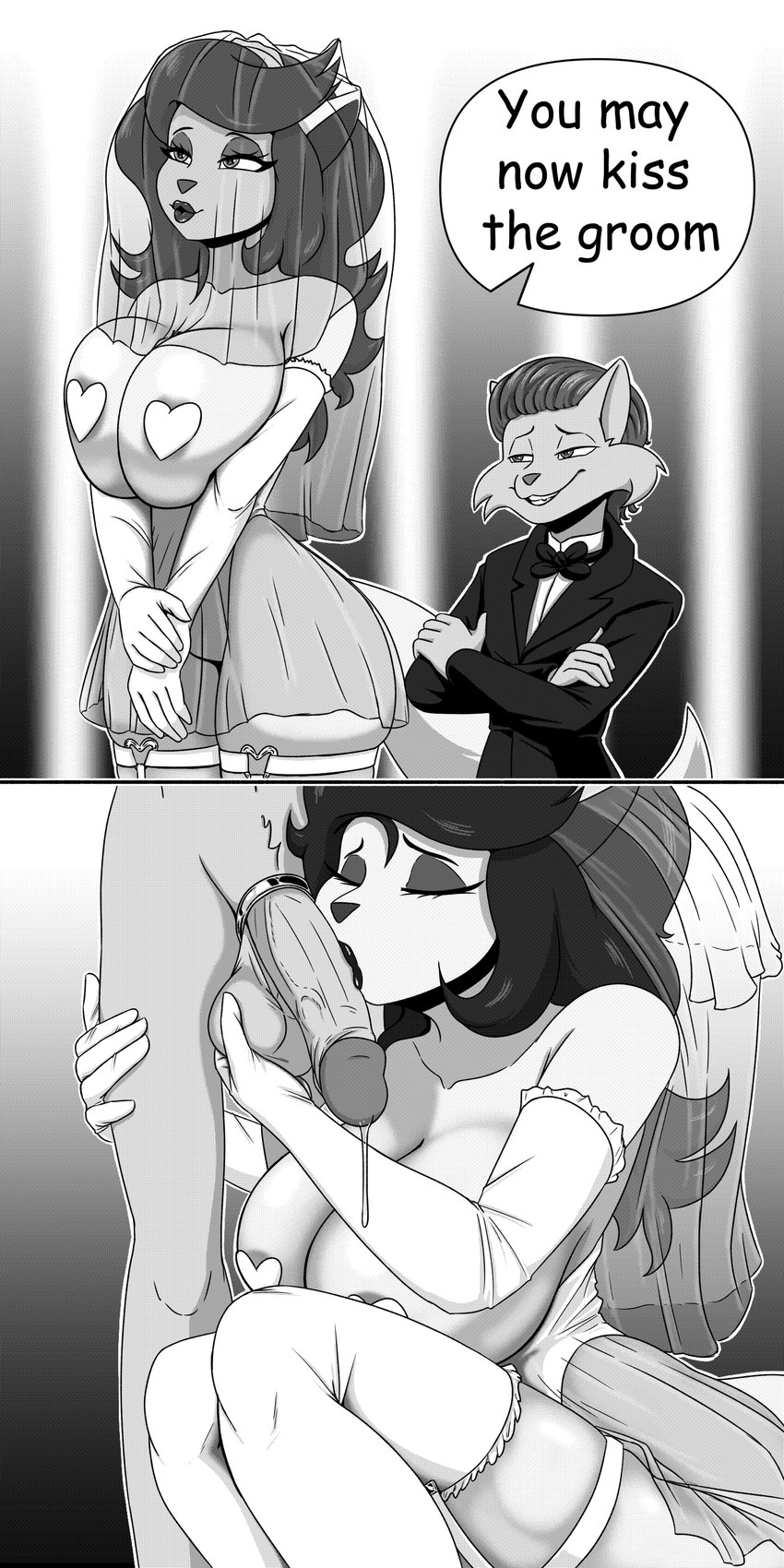 1boy, 1girls, age difference, anthro, anthro female, anthro male, anthro on anthro, anthro only, balls, big breasts, big penis, bimbo, breasts, callmewritefag, cock marriage, cock worship, cub, dialogue, english, english text, eyebrows, eyelashes, female, fondling balls, fur, furry, furry female, furry male, furry only, hanna-barbera, kissing cock, kissing penis, larger female, making out, making out with penis, male, male cub, male/female, marriage, married to penis, older female, older female and younger male, penis, penis kiss, penis marriage, ring, size difference, slutty dress, small but hung, small dom big sub, smaller male, speech bubble, submissive female, swat kats, text, url, wedding dress, young, young anthro, young male, younger male