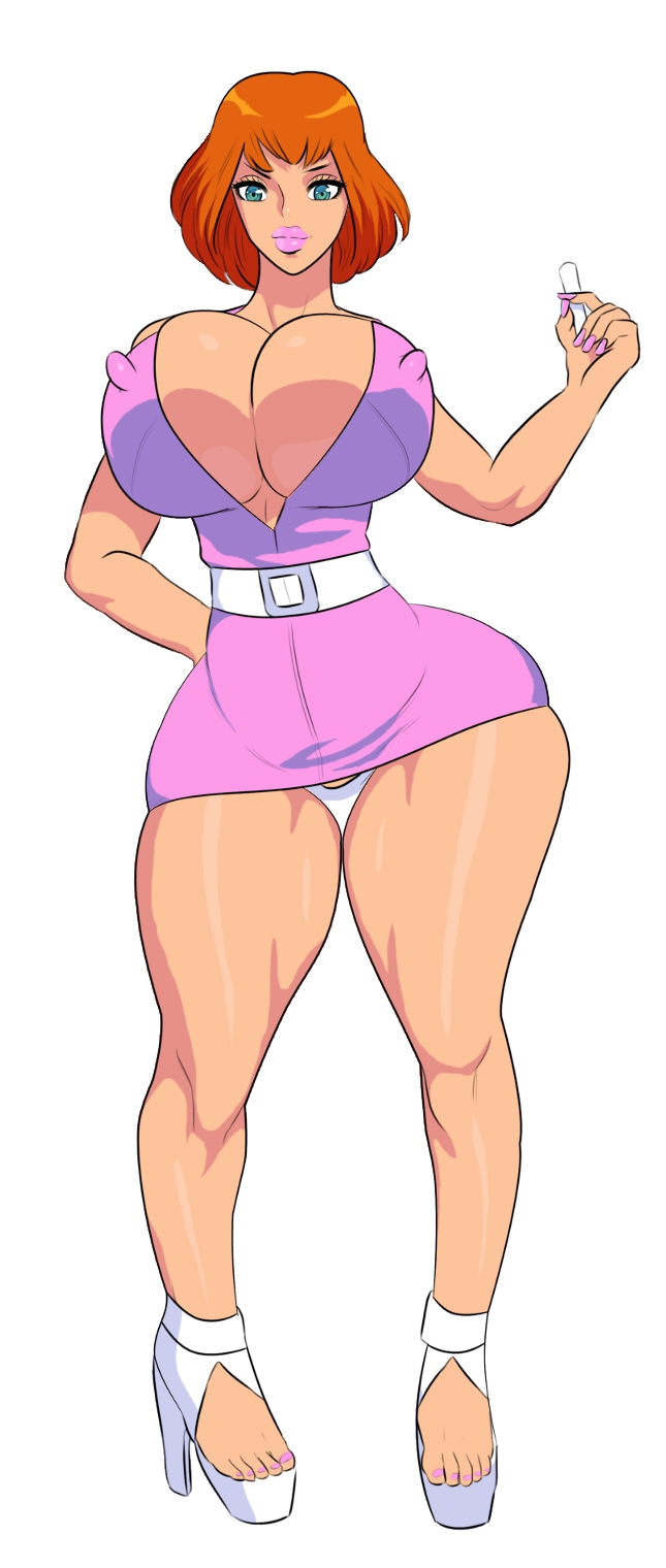 ass, big nipples, breasts, erect nipples, female, female only, hair, high heels, huge ass, huge breasts, jay-marvel, large breasts, lips, milf, nipples, orange hair, platform heels, purple lipstick, teacher, thick lips, thick thighs, tight clothes, tight dress, voluptuous, wide hips