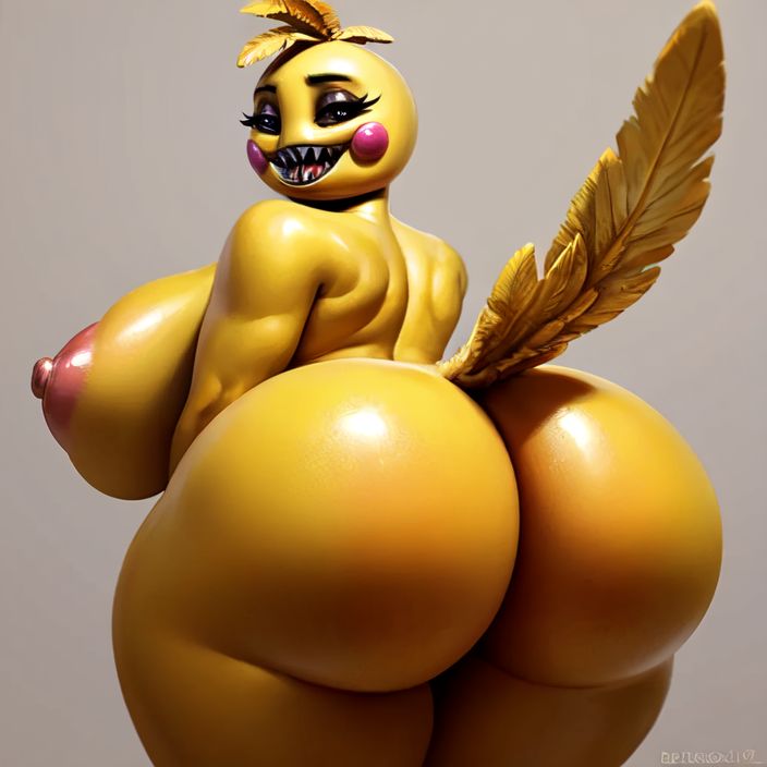 ai_generated ass big_ass big_breasts boobs_and_butt_pose breasts butt_focus chicken five_nights_at_freddy&#039;s furry naked nude toy_chica_(fnaf) toy_chica_(love_taste)