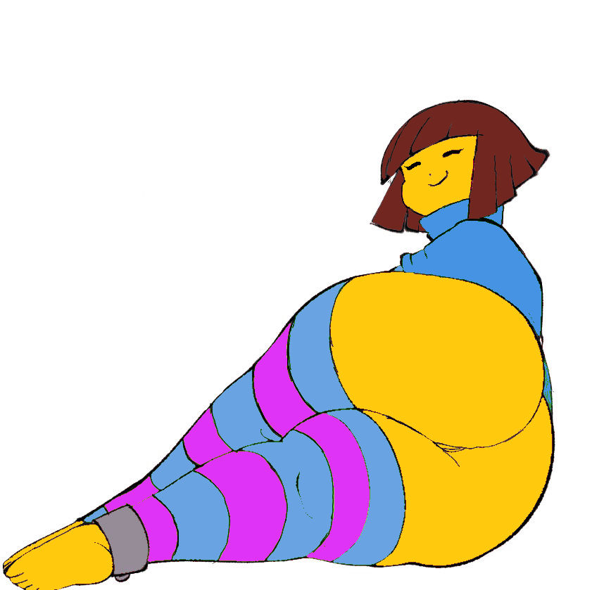 1girls ass ass_focus big_ass bottom_heavy dat_ass dinomite_(artist) edit frisk huge_butt looking_at_viewer pussy recolor solo solo_female tagme thick_thighs thighs undertale