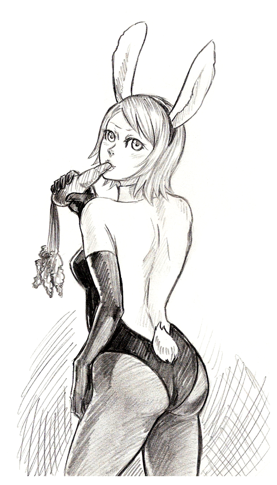 1girls ass attack_on_titan bunny bunny_costume bunny_ears bunny_suit female female_only petra_ral solo