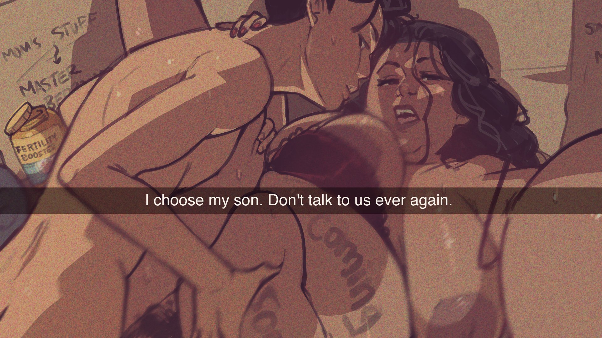 1boy, 1boy1girl, 1girls, areolae, bbw, bbw mom, belly, belly grab, big breasts, black hair, bra, breasts, chubby, dark skin, dark-skinned female, english text, fat, female, implied pregnancy, incest, large breasts, latina, latina female, latina milf, looking pleasured, male, male/female, mature, mature female, mature woman, milf, mother, mother and child, mother and son, nipples, not enough milk (artist), ntr, one breast out, open mouth, original, overweight, parent, parent and child, pregnant, pregnant female, pubic hair, selfie, sex, sex parenting, snapchat, son, text