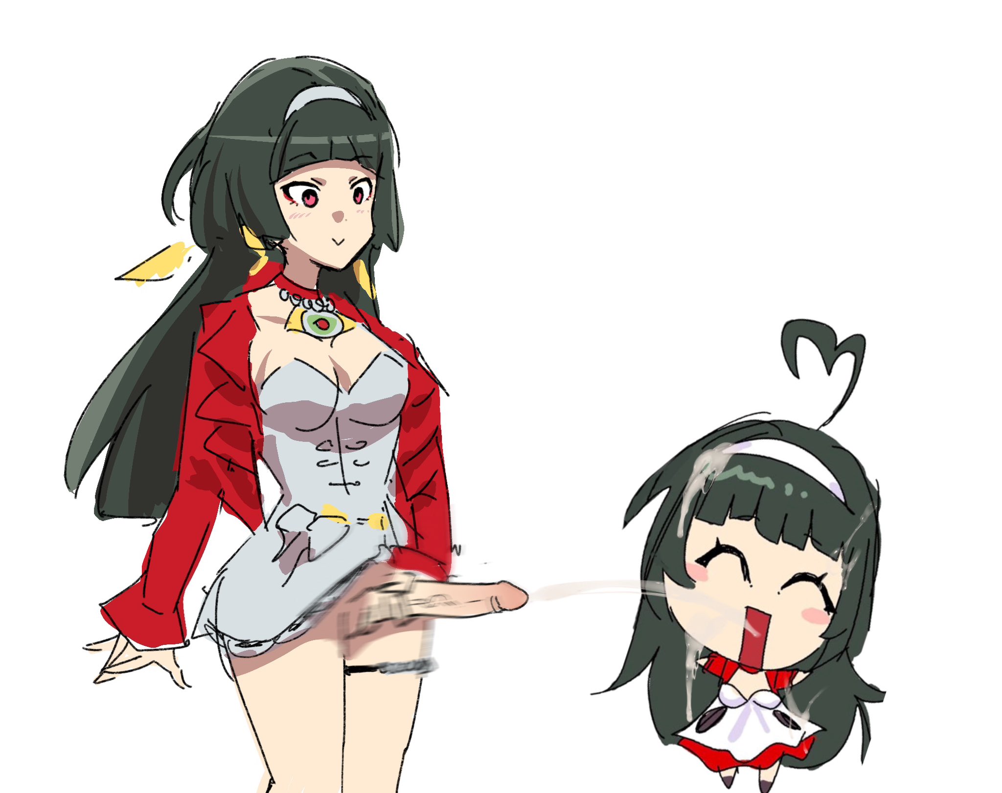astra yao, chibi, female, futanari, intersex, mihoyo, selfcest, the freakin' yui, zenless zone zero