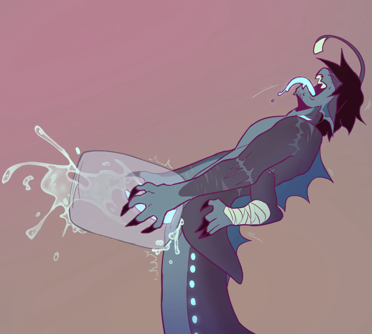 1boy, 1male, 1monster, 2 penises, 2025, 2d, 2d (artwork), 2d artwork, 3 arms, bandaged arm, black hair, blue penis, blue tongue, bluesky link, cock, color, colored, cum, cum in sex toy, cumming, cumshot, digital, digital art, digital drawing, digital drawing (artwork), digital media, digital media (artwork), diphallia, diphallism, ear fins, ejaculation, excessive cum, fleshlight, head back, hemipenes, holding fleshlight, holding sex toy, kittyass, lure (anatomy), male, male focus, male masturbation, male penetrating sex toy, masturbating, masturbation, merfolk, merman, monster, multi arm, multi genitalia, multi limb, multi penis, naked, nude, open mouth, penetrable sex toy, penetrating toy, penile masturbation, penis, penis in sex toy, pressure (roblox), roblox, roblox game, scars, sebastian solace, sex, sex toy, sex toy penetration, shaking lines, sharp claws, short hair, solo, solo focus, solo male, thrusting into sextoy, tongue, tongue out, tremble lines