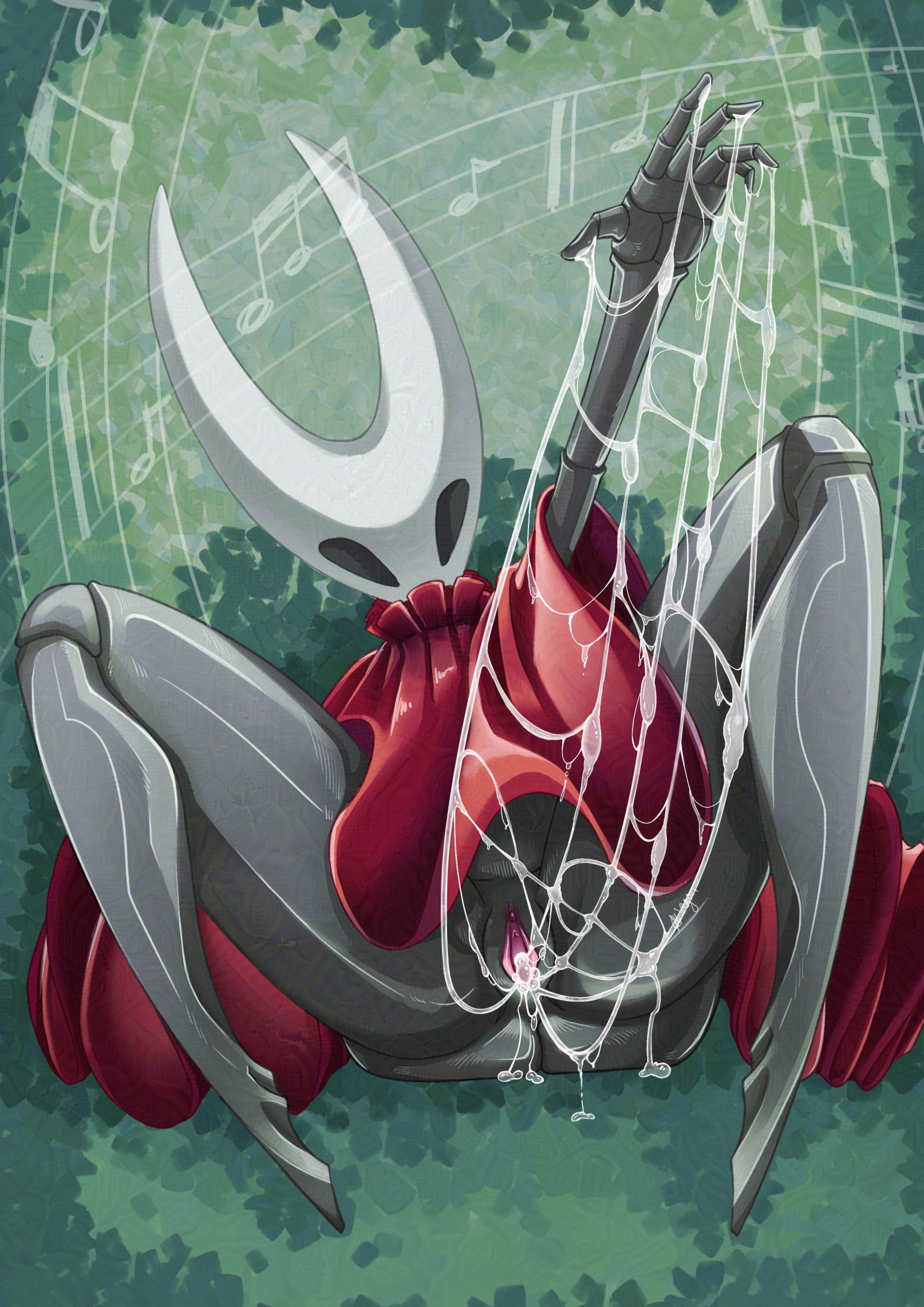 1girls, anthro, anthrofied, arachnid humanoid, arthropod, black body, blue nipples, blush, bodily fluids, breast grab, breasts, cloak, female, female anthro, female masturbation, female only, fingering, furry, genital fluids, genitals, hollow knight, hollow knight: silksong, hornet (hollow knight), huge breasts, large breasts, looking pleasured, masturbation, mostly nude, nipples, nude, patreon, patreon username, practically nude, pussy, pussy juice, spider web, squirting, team cherry, thick thighs, wagon (artist), wide hips