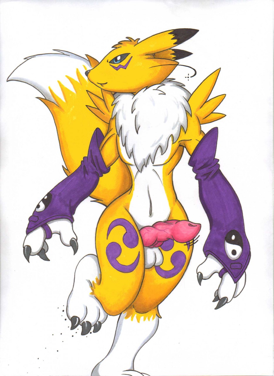 2015 balls bandai boxice digimon erection knot male male_only penis renamon solo