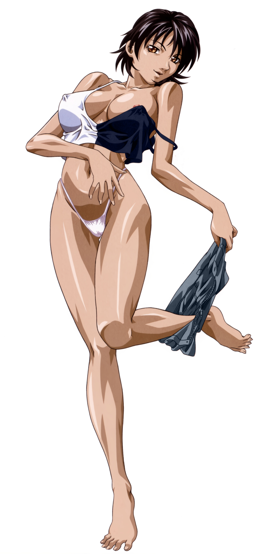 00s 1girls areolae barefoot bible_black black_hair breast_slip breasts brown_eyes cameltoe camisole cleavage clothes_pull clothing covered_erect_nipples crop_top feet female female_focus fingernails full_body high_resolution large_breasts leg_lift looking_at_viewer milf minase_yukiko nipple_slip nipples official_art pantsu pulled_by_self scan seductive_smile shiny shiny_hair shiny_skin short_hair shorts shorts_pull shorts_removed skimpy skimpy_clothes smile solo strap_slip taking_clothes_off tank_top teasing thong tiptoes toes underwear undressing unzipped very_high_resolution wardrobe_malfunction white_panties white_underwear yoshiten zipper