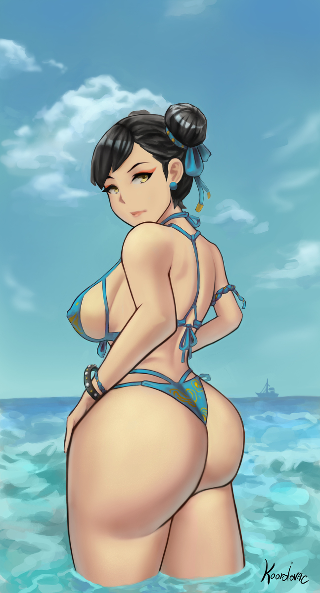 1girls bikini chun-li female koordovac solo street_fighter