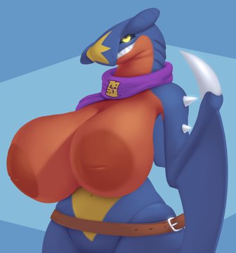 2024, bedroom eyes, breasts, breasts bigger than head, dibujosv12, female, female garchomp, female only, garchomp, generation 4 pokemon, hi res, highres, huge breasts, inverted nipples, large breasts, nude, nude female, orange areola, pokemon, pokemon (species), pokemon dppt, scalie, scalie female, scalie only, team galactic, teeth