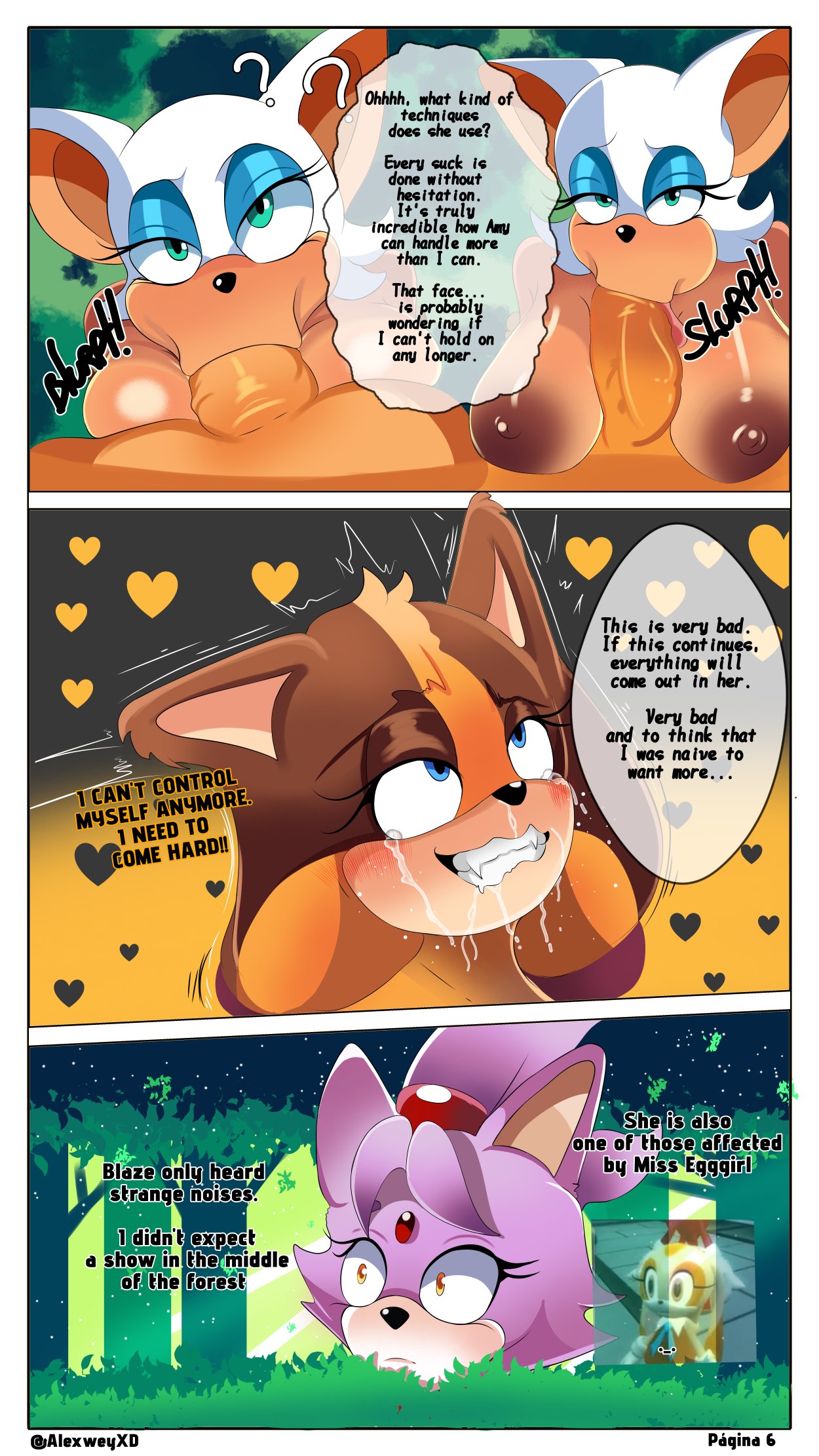 alexweyxd, blaze the cat, female, futa on female, futanari, intersex, rouge the bat, sega, sonic (series), sonic boom, sonic the hedgehog (series), sticks the badger, sticks the jungle badger