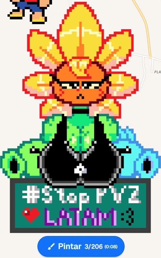 black tank top, blonde hair, breasts, choker, female, large breasts, looking at viewer, pixel art, plant girl, plants vs zombies, solar flare (pvz), sprite art, sunflower (pvz), tank top, text, wplace