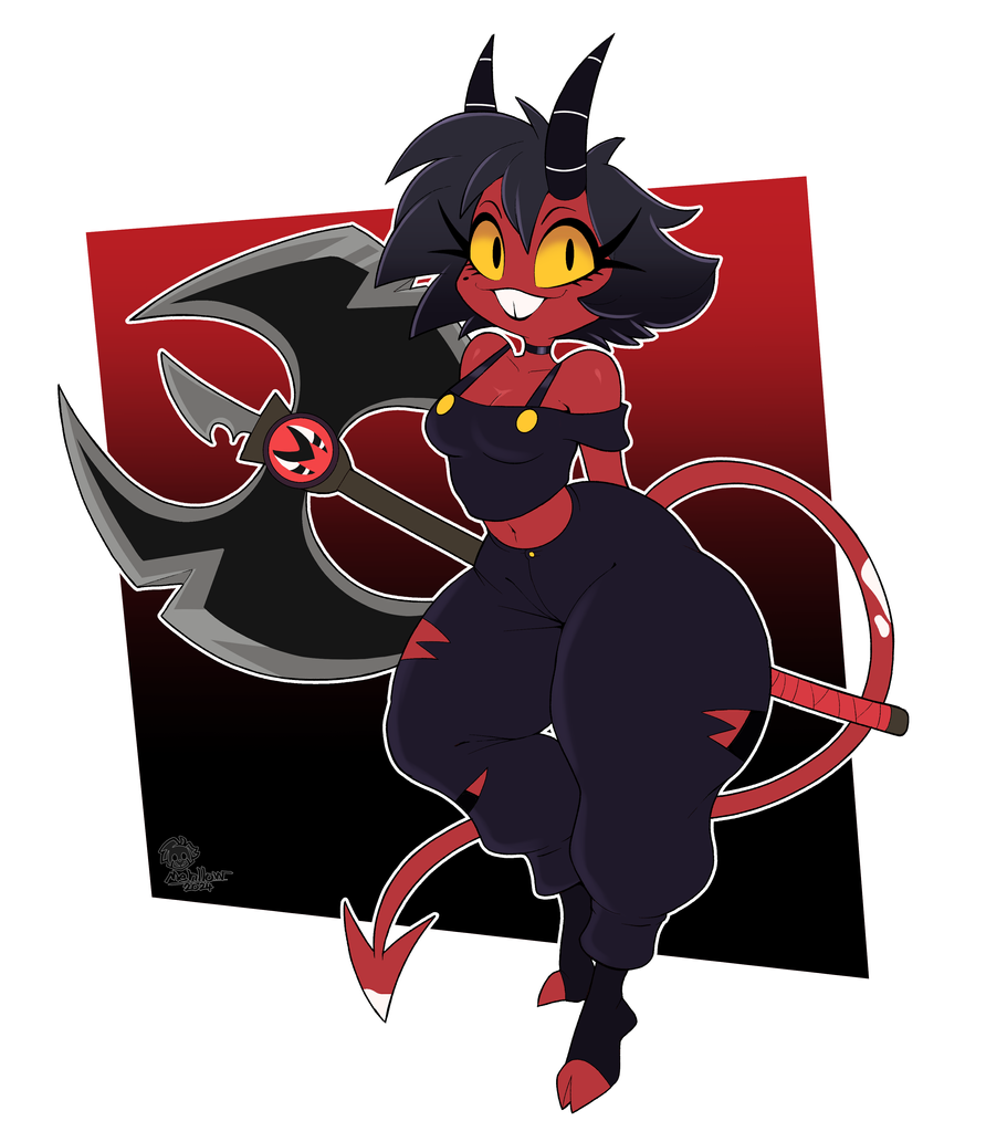 ass, big ass, big breasts, big butt, big thighs, breasts, female, hellaverse, helluva boss, mehdrawings, millie (helluva boss), tagme, thick, thick ass, thick legs, thick thighs, vivziepop