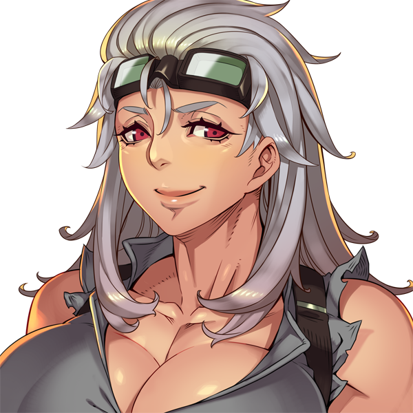 behelda_(legend_of_queen_opala) blacksmith breasts gray_hair large_breasts legend_of_queen_opala milf red_eyes sethxzoe tagme