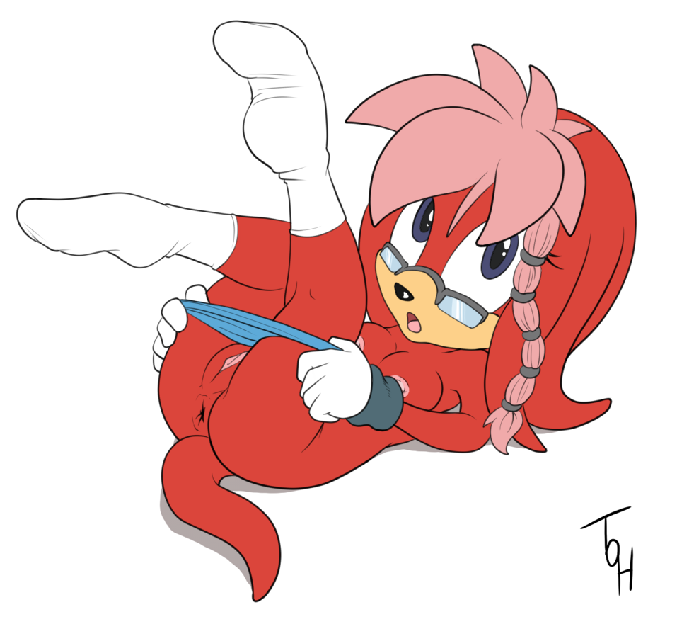 anthro anus breasts changing clothing echidna eyewear female glasses lara-su mammal monotreme nipples nude panties pussy sega solo sonic_(series) sonic_the_hedgehog_(archie) sonic_the_hedgehog_(comics) sonic_the_hedgehog_(series) surprised the_other_half underwear