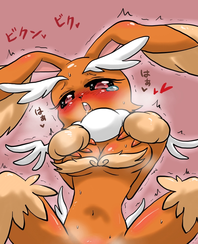 black_sclera blush brown_fur fur kemono lopunny mochimochi39mo nintendo pokemon pokemon_(species) red_eyes sex tears video_games